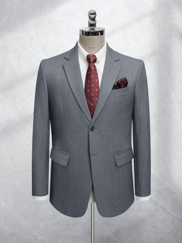 Bộ Suit Ghi Xanh Hoạ Tiết Kẻ Mờ Classic Fit TGS387